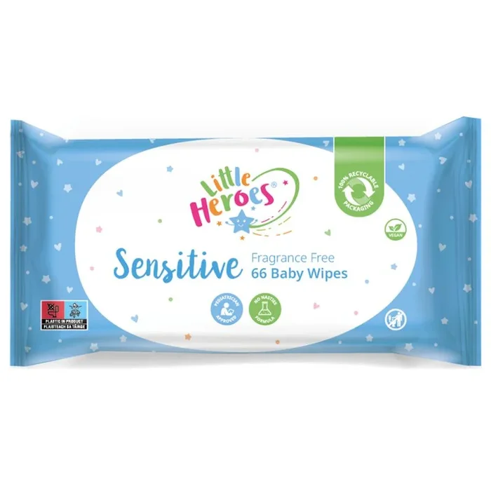 Little Heroes Baby Wipes Sensitive 66 Sheets – Case of 12