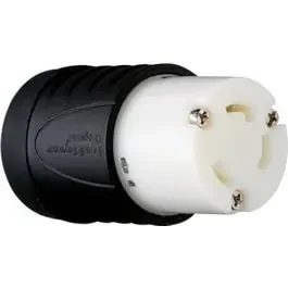 Locking Connector, 30-Amp, 250-Volt, Black/White