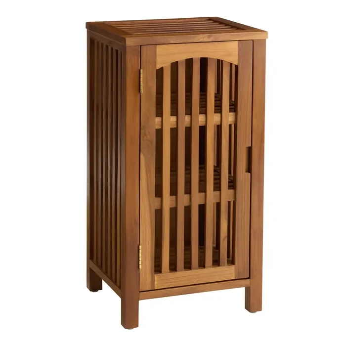 Lucy Teak Wood Slatted Storage Cabinet