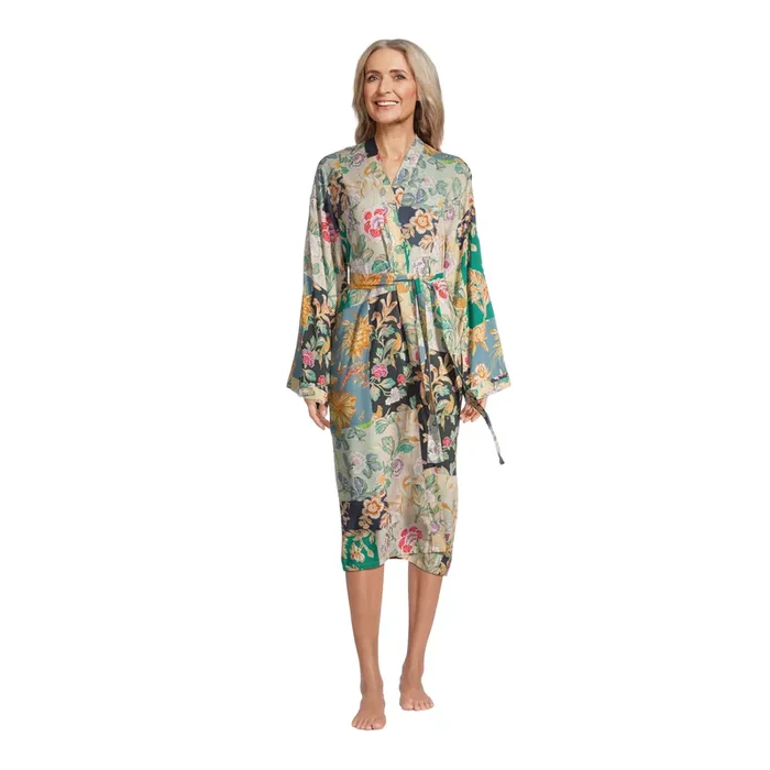 Mara Multicolor Patchwork Botanical Robe