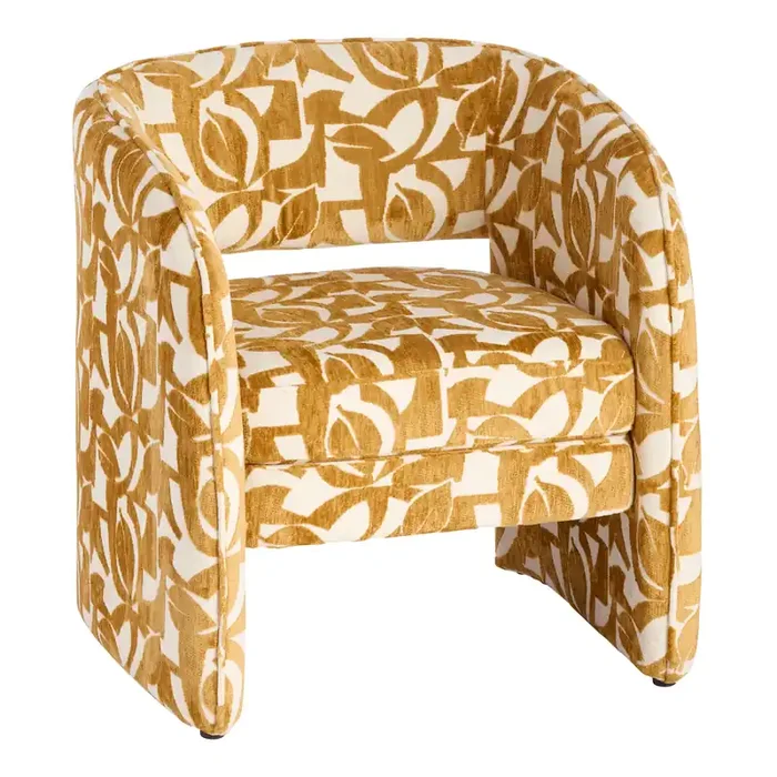 Mariano Curved Cutout Back Upholstered Chair