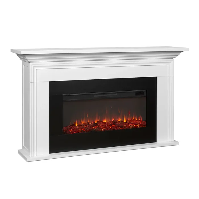 Mason White Wood Electric Fireplace Mantel