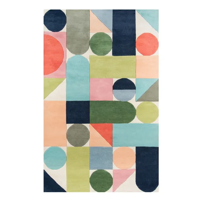 Maureen Multicolor Modern Geometric Wool Area Rug