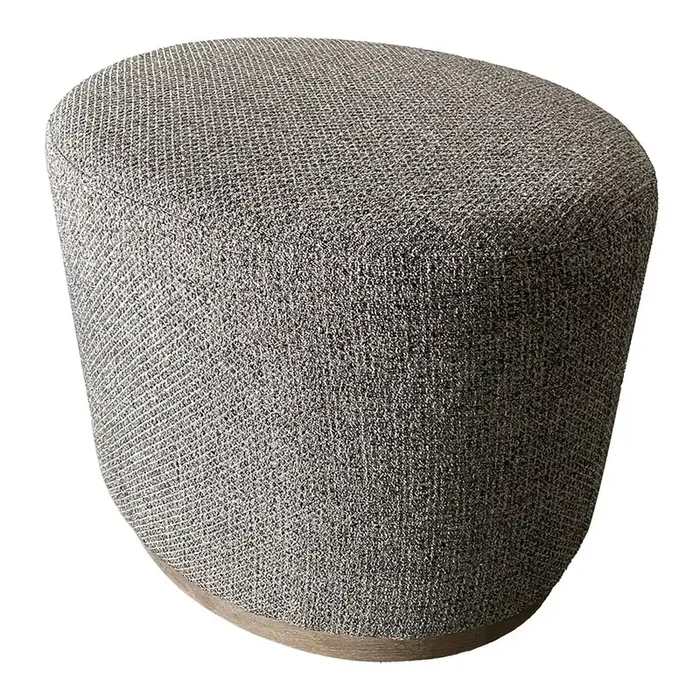 Mel Oval Upholstered Stool with Wood Base
