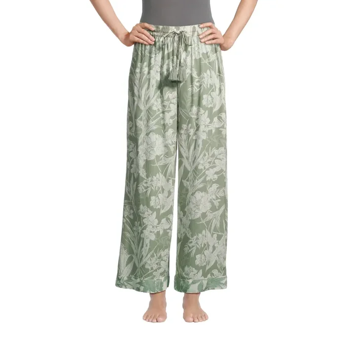 Mila Sage Green And Ivory Floral Pajama Pants