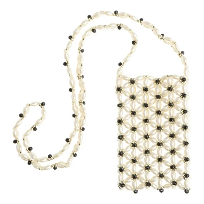 Mini Faux Pearl Art Deco Crossbody Bag