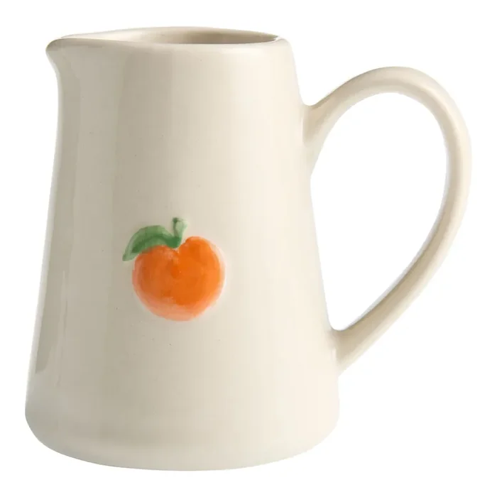 Mini Ivory Hand Painted Ceramic Orange Creamer