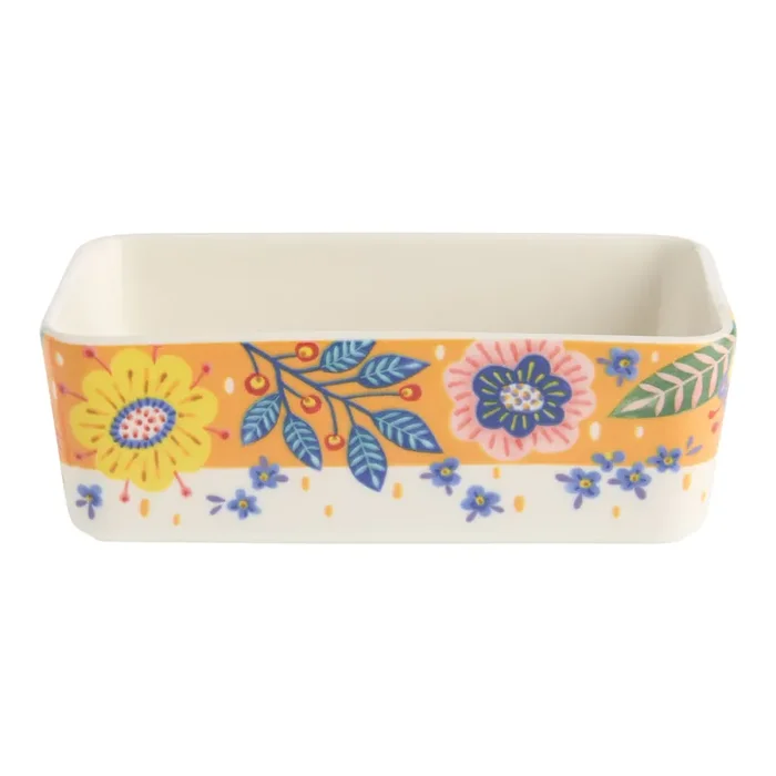 Mini Multicolor Ceramic Floral Loaf Pan