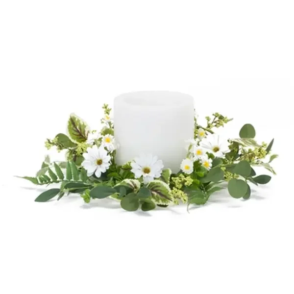 MIXED FLORAL WREATH 17″D