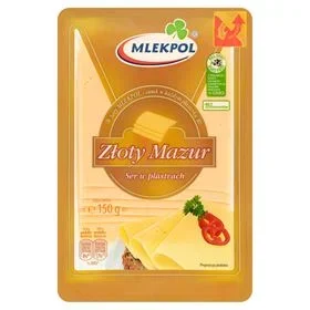 MLEKPOL GOLDEN MAZUR KÄSE IN SCHEIBEN 150 G 12 STÜCK