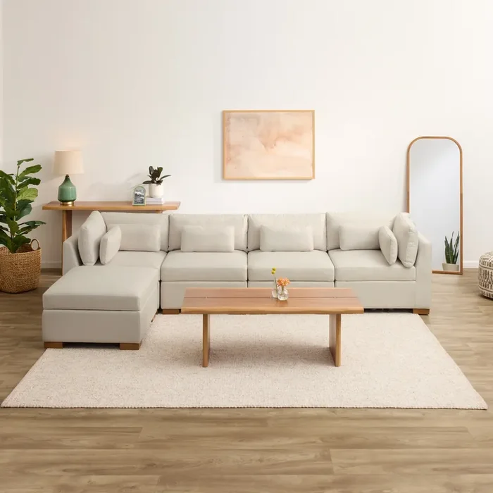 Montclair 5 Piece Modular Chaise Sectional Sofa with Storage