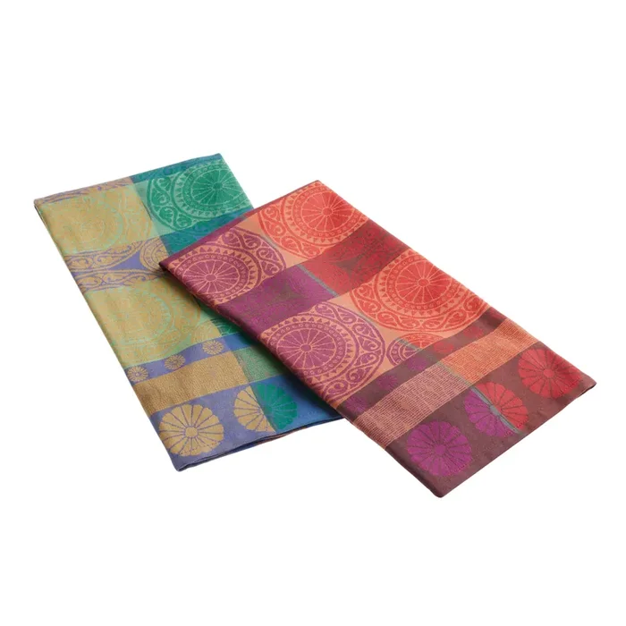 Multicolor Floral Medallion Jacquard Kitchen Towel