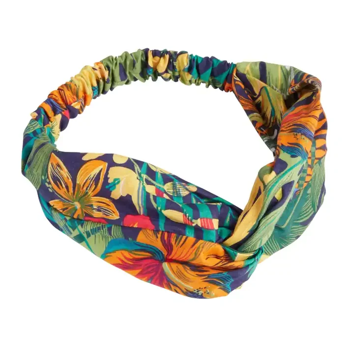 Multicolor Tropical Botanical Knotted Headband