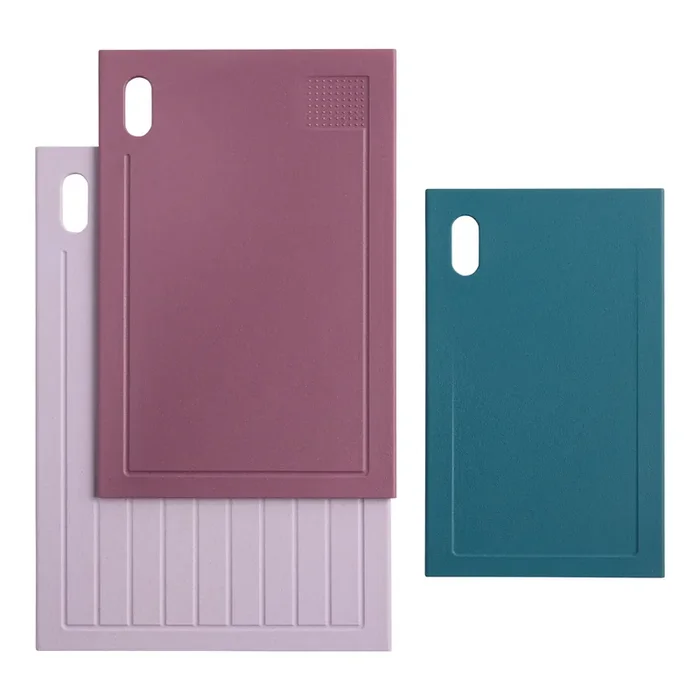 Multicolor Wheat Straw 3 Piece Reversible Cutting Board Set