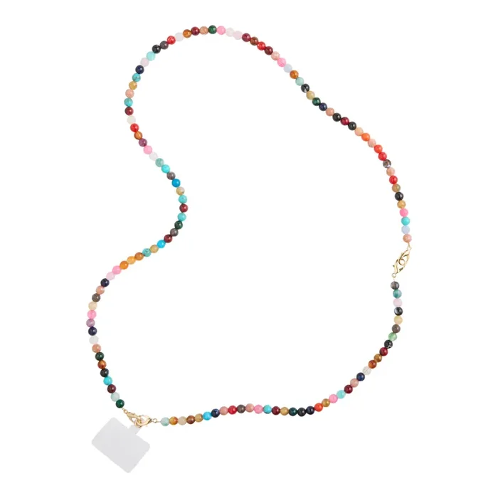 Multicolored Acrylic Bead Detachable Cell Phone Strap 2 Piece
