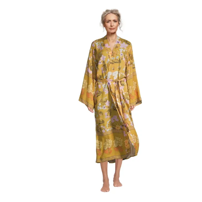 Mustard Yellow Floral Robe