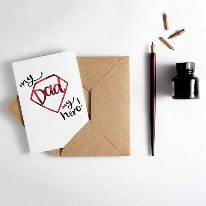 My Dad My Hero Letterpress Card