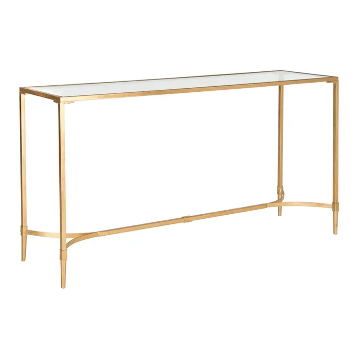 Nala Gold Metal And Glass Console Table