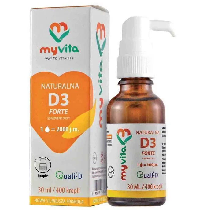Natürliches Vitamin D3 D – 3 2000iu 400 Tropfen 30ml MYVITA