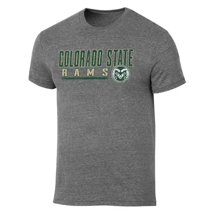NCAA Colorado State Rams Men‘s Gray Tri-Blend Short Sleeve T-Shirt – L
