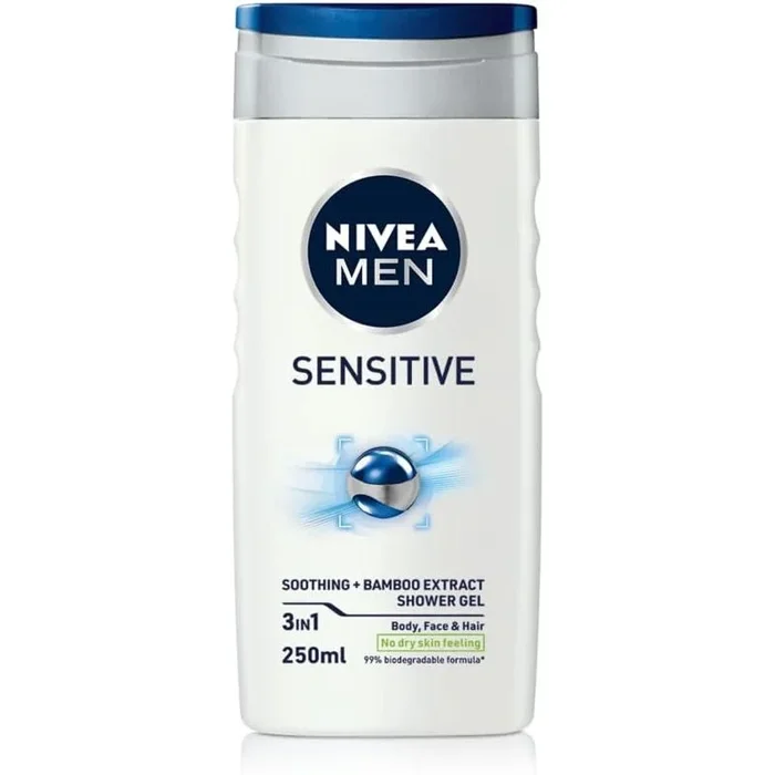 Nivea Men Sensitive Shower Gel 250ml – Case of 6