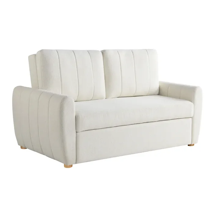 Nolan Boucle Channel Tufted Convertible Sleeper Loveseat