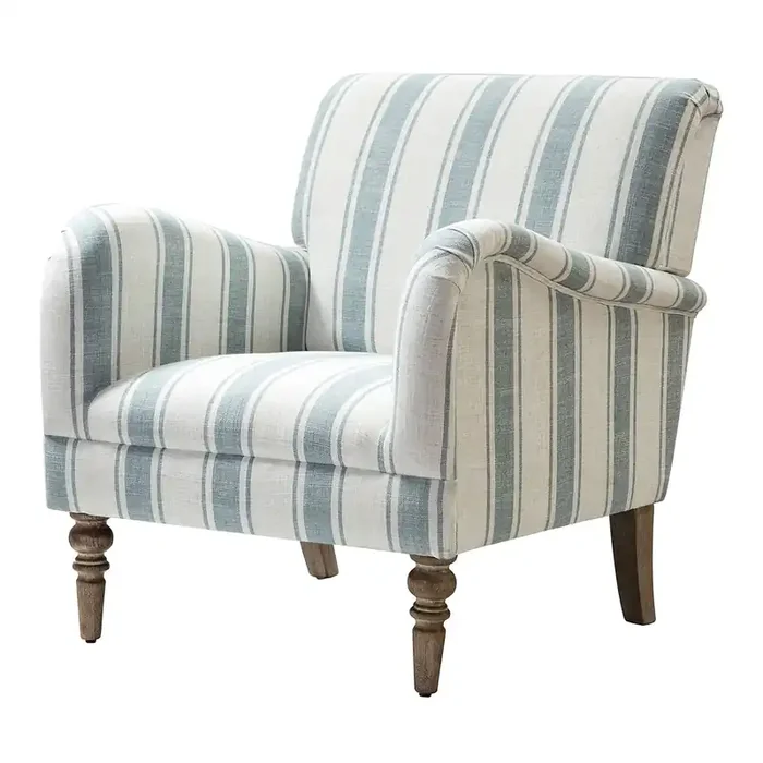 Northdenn Blue and White Stripe Upholstered Chair