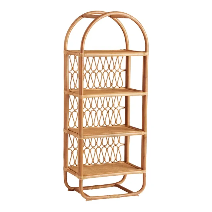 Nylah Tall Sienna Rattan Arched Bookshelf