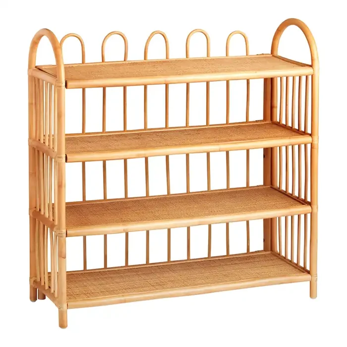 Nylah Wide Sienna Rattan Bookshelf