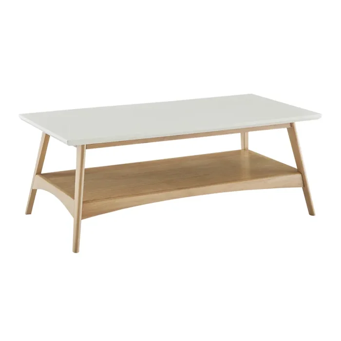 Off White Two Tone Coffee Table with Shelf