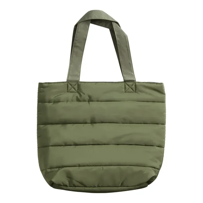 Olive Green Puffer Tote Bag
