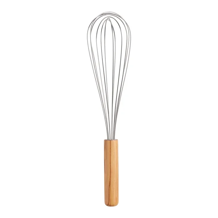 Olive Wood and Stainless Steel Whisk