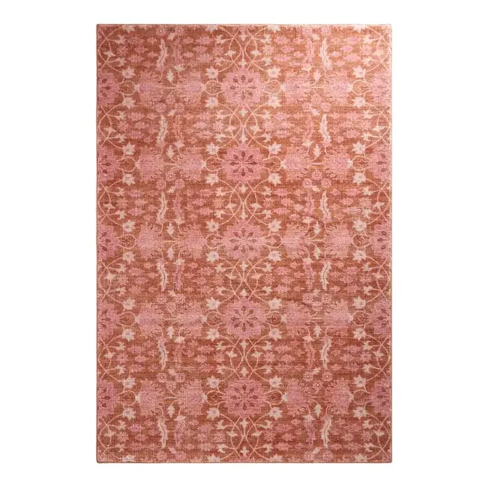 Olivia Coral and Fuchsia Floral Recycled Area Rug