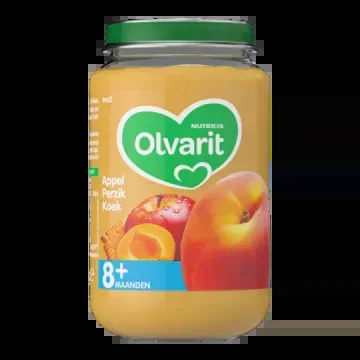 Olvarit Apple and peach with biscuits (from 8 months)