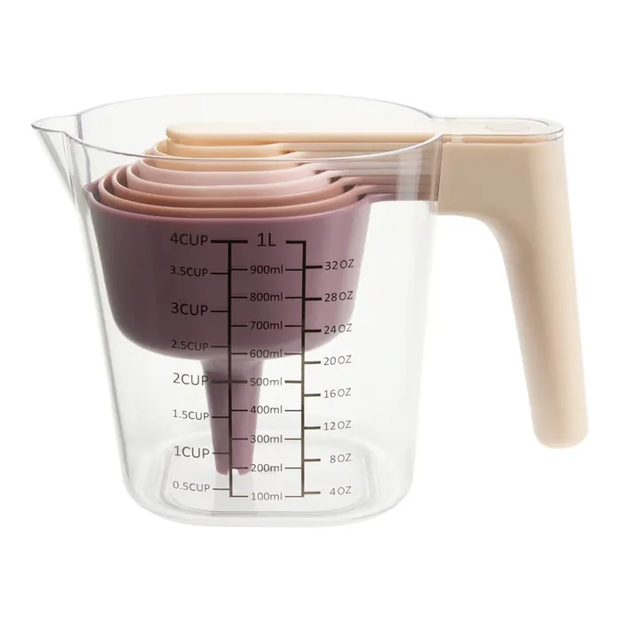 Ombre Nesting Measuring Pitcher and Spoons 9 Piece Set