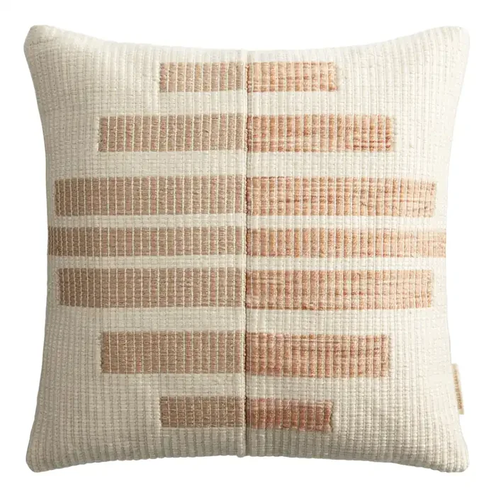 Orange and Tan Geo Indoor Outdoor Throw Pillow