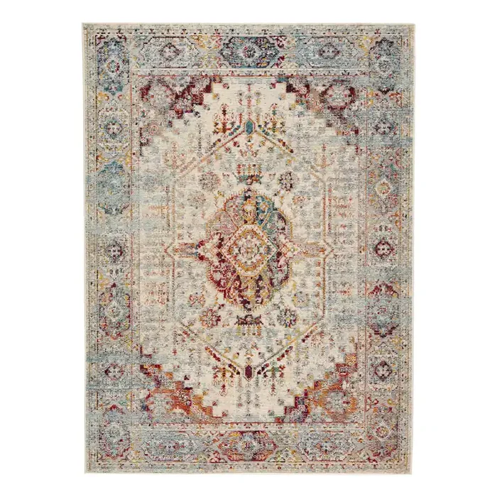 Orange Multicolor Medallion Sumay Indoor Outdoor Rug