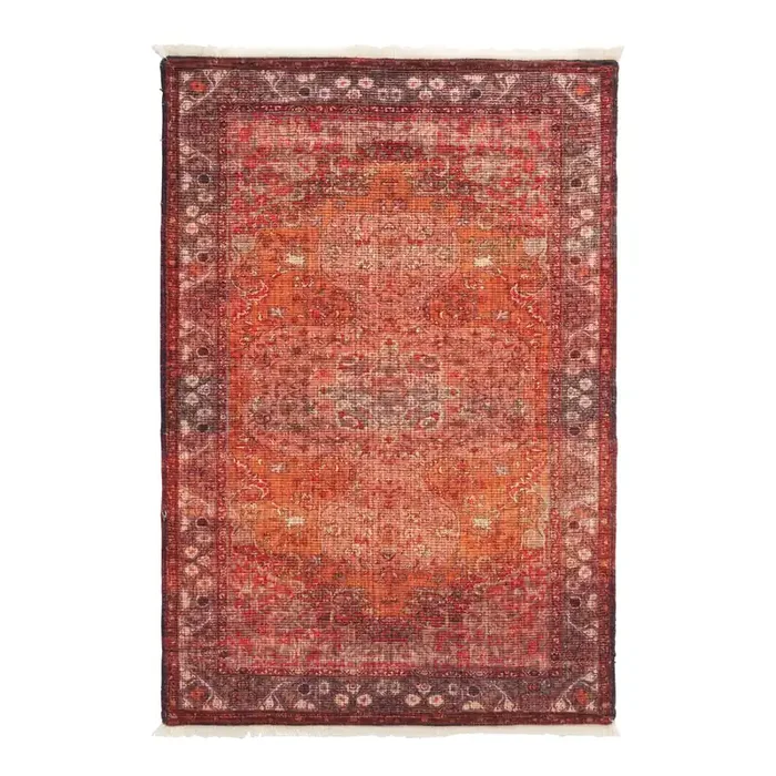 Orange Overdyed Wool and Recycled Polyester Area Rug