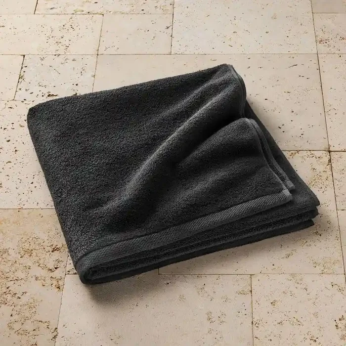 Organic Bath Sheet Black – Casaluna™ Heavyweight Organic Cotton, Fade-Resistant, Low Lint, Machine Washable