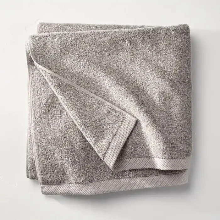 Organic Bath Towel Gray – Casaluna™ Heavyweight 550-800 GSM, Machine Washable, OEKO-TEX Certified