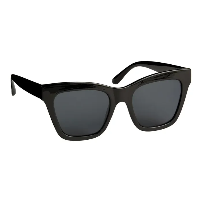 Oversized Black Cat Eye Sunglasses With Black Lenses