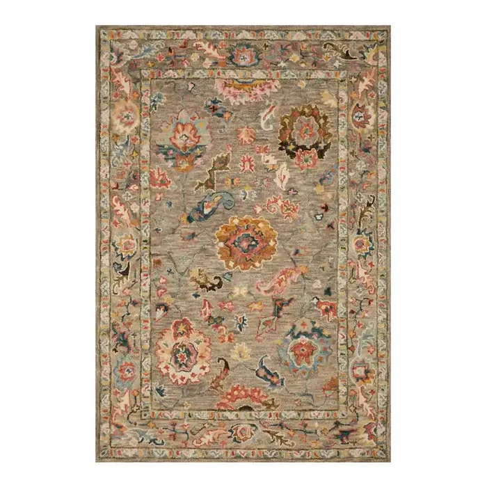 Padma Gray Multicolor Floral Hand Hooked Wool Area Rug