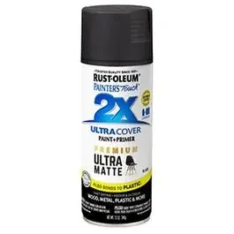 Painter‘s Touch 2X Premium Ultra Matte Spray Paint, Black, 12-oz.