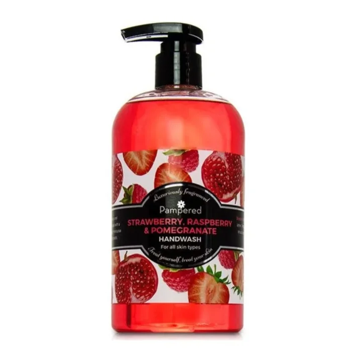 Pampered Fruity Handwash Strawberry Raspberry & Pomegranate 500ml – Case of 12