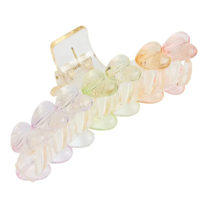 Pastel Rainbow Heart Acrylic Claw Clip