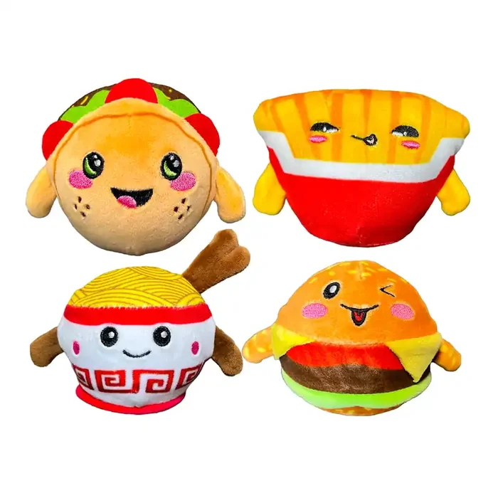 PBJ Food Shaped Plush Squeeze Toys Set of 4