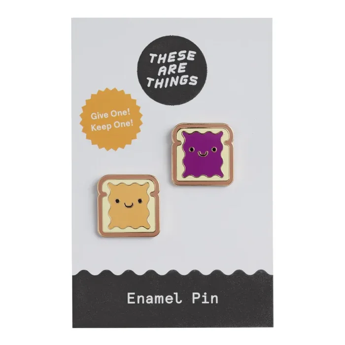 Peanut Butter And Jelly Enamel Pins 2 Pack