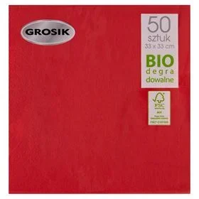 PENA-SERVIETTEN BIOLOGISCH ABBAUBAR ROT 33 X 33 CM 50 STÜCK