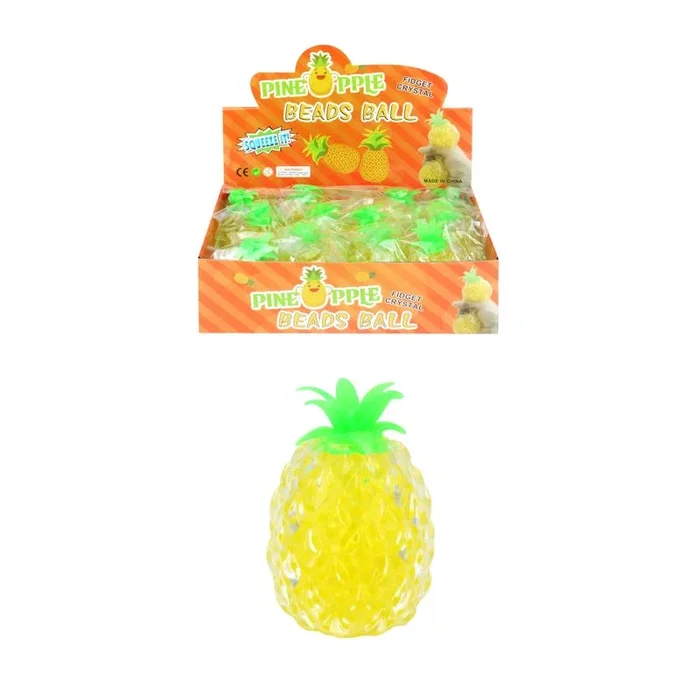 Pineapple Squeeze Toy with Beads14cm – Case of 12