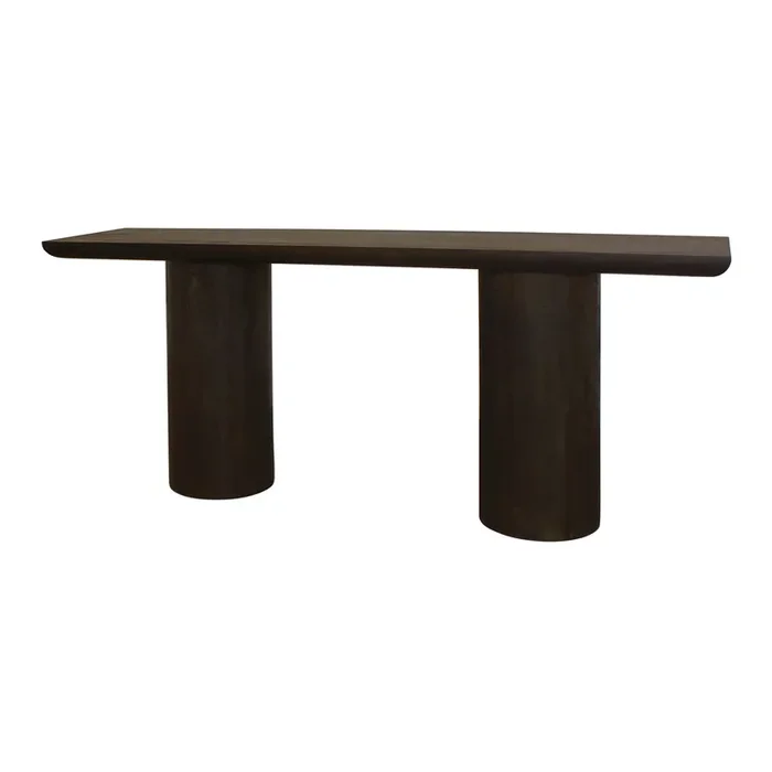 Pranav Deep Forest Brown Pillar Leg Console Table